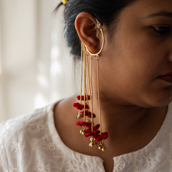 Floral Drip Cuffs - Red