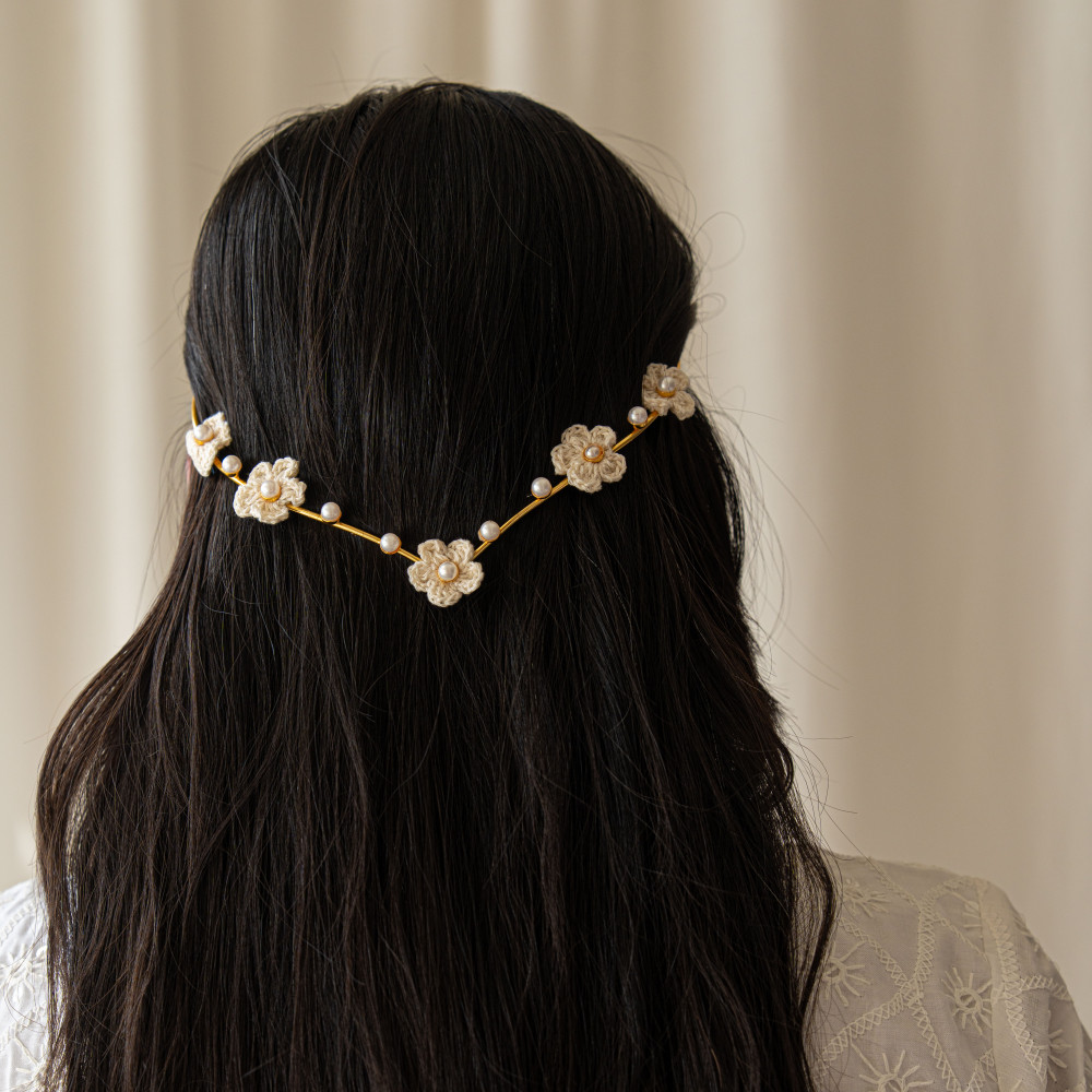 Image of Pearl Bloom Tiara - White
