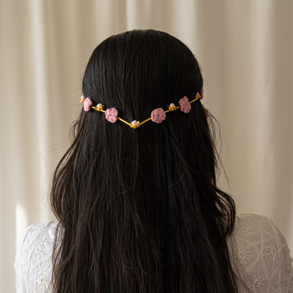 Pearl Bloom Tiara - Pink