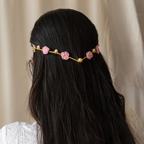 Pearl Bloom Tiara - Pink