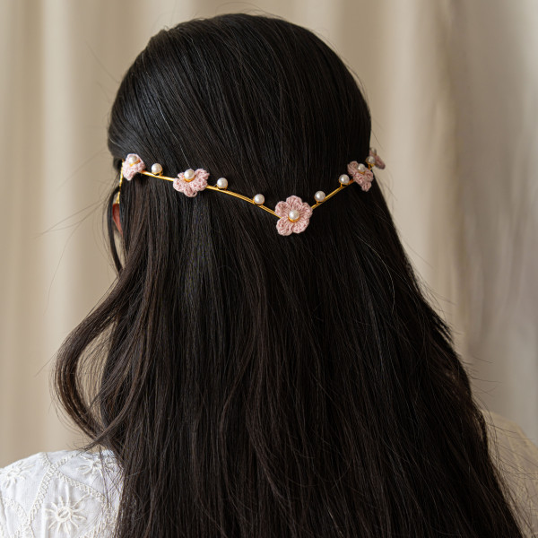 Pearl Bloom Tiara - Pink