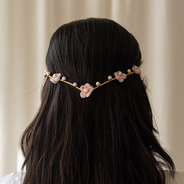 Pearl Bloom Tiara - Pink