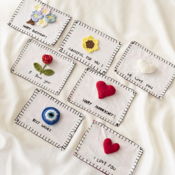 "Valentine Day" Crochet Postcard