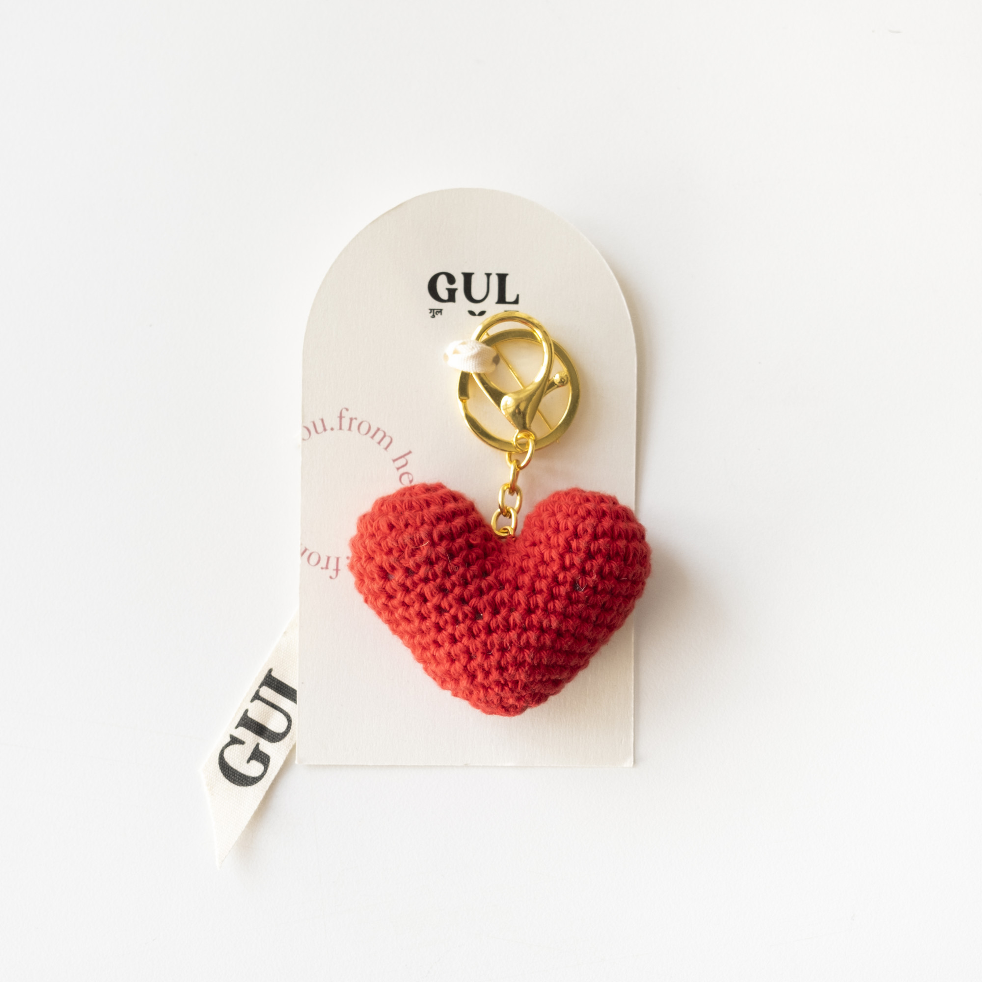 Red Heart Key Charm