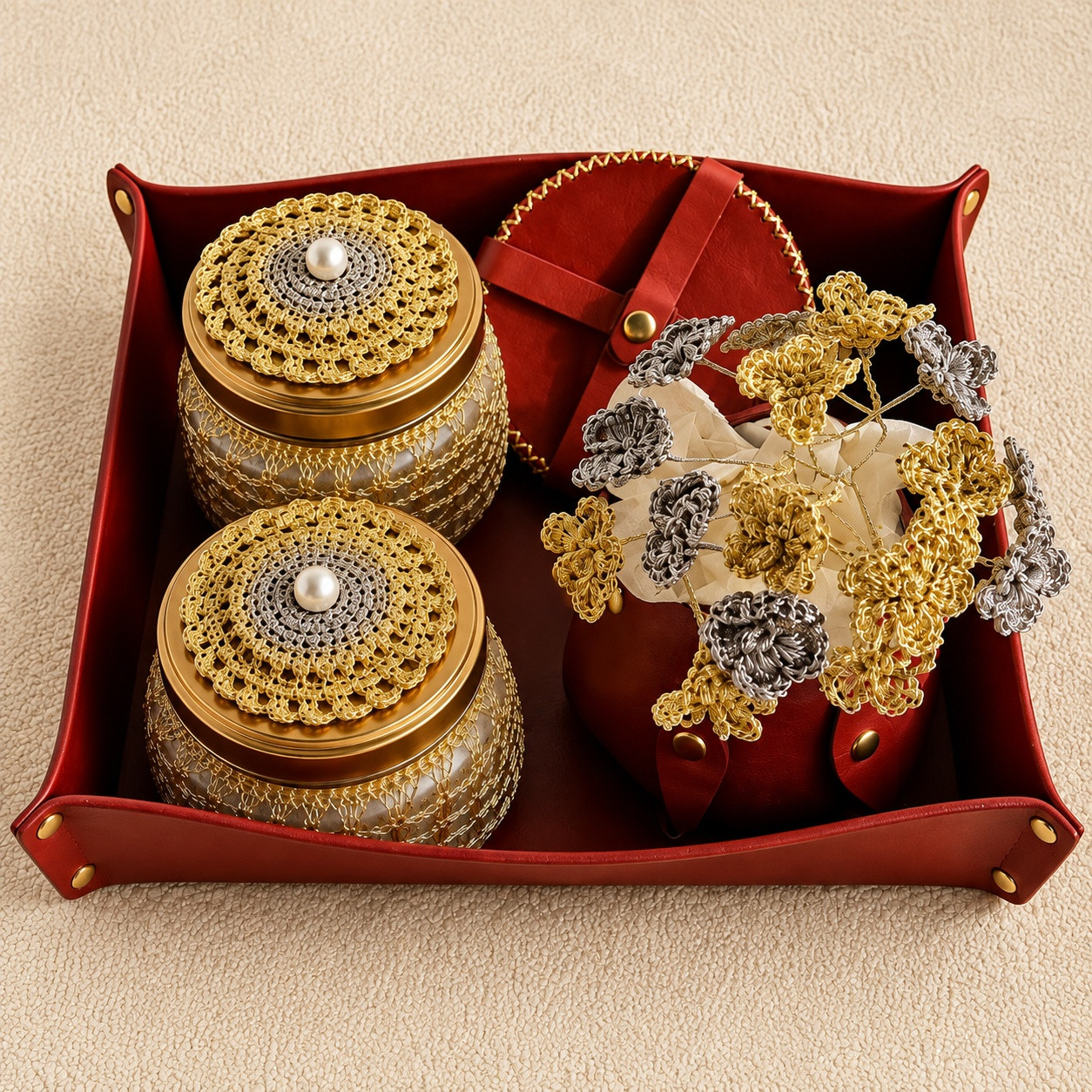 Crochet flower hamper for Diwali