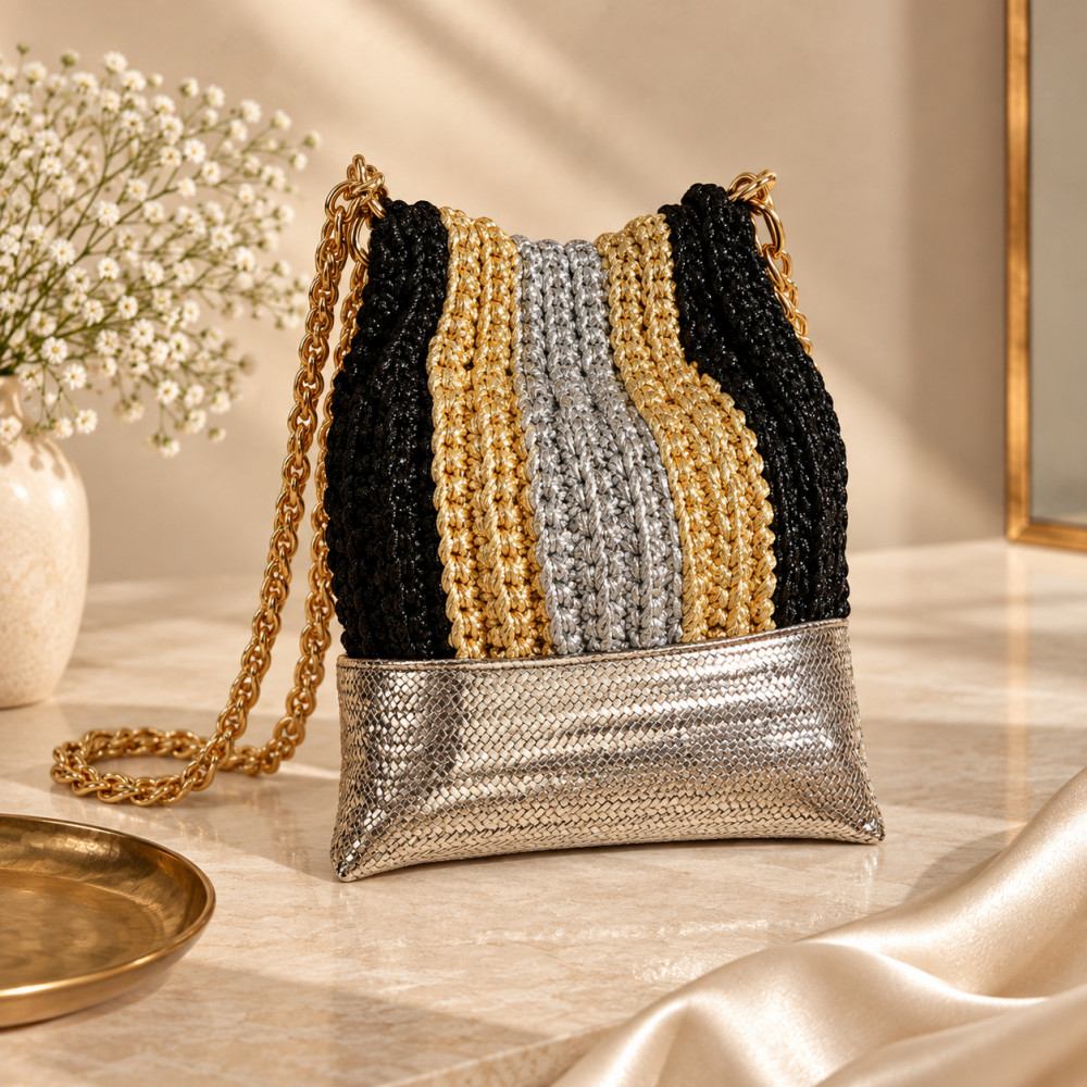 Image of Noir Luxe Silver Potli