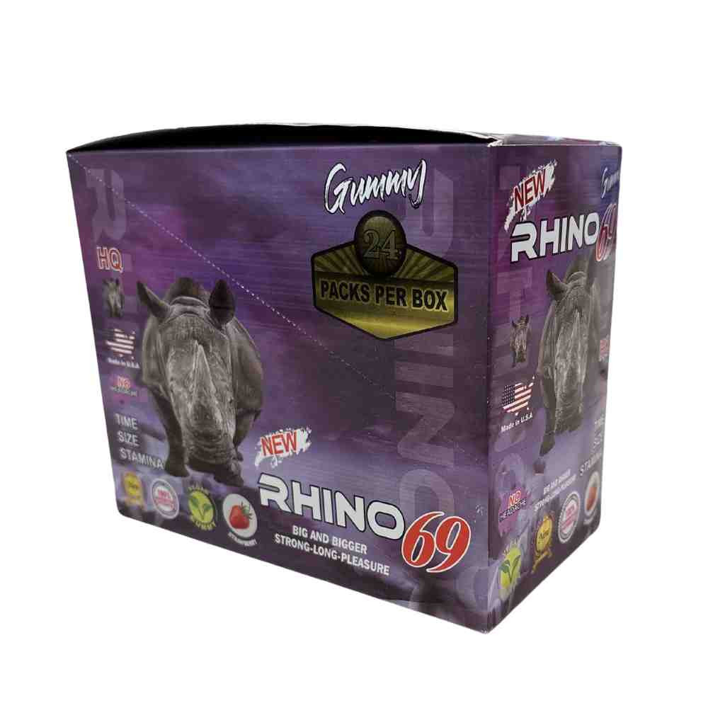 RHINO 69 STRAWBERRY GUMMY MALE ENHANCEMENT GUMMIES 24CT
