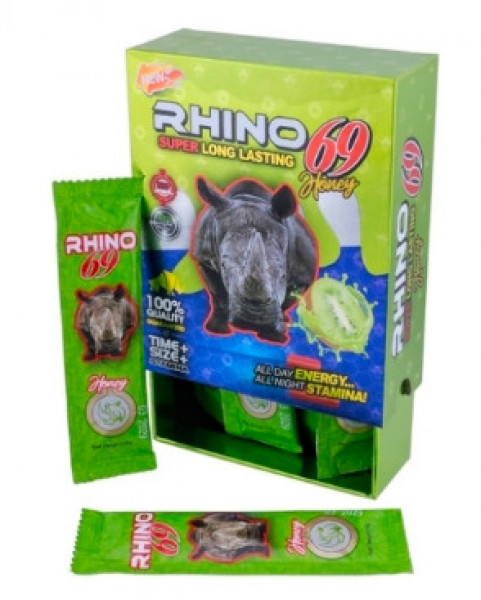 Image of RHINO 69 HONEY SUPPLEMENT POUCH | 12CT GREEN