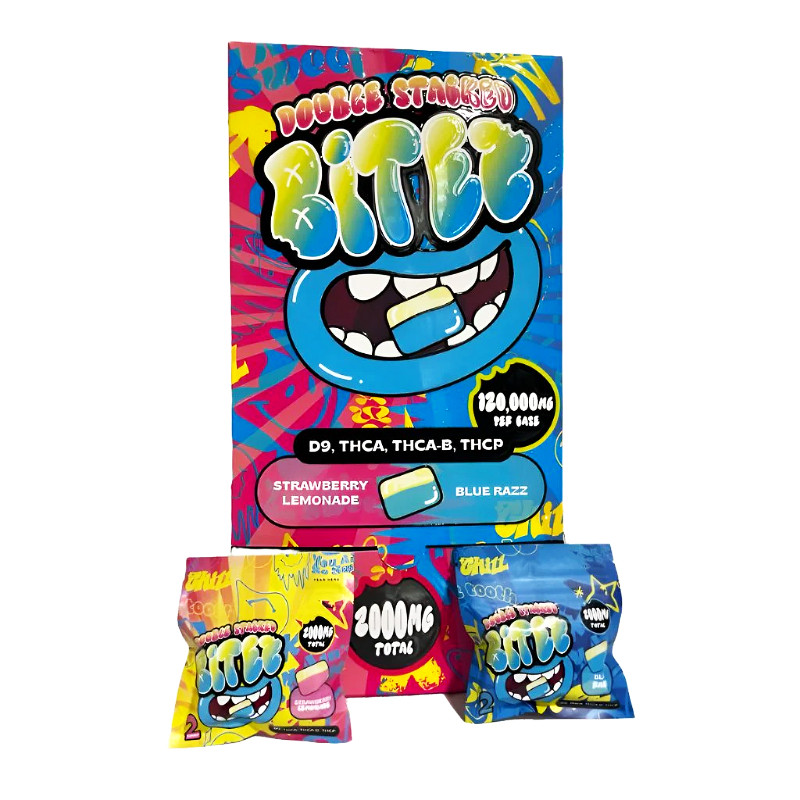 DOUBLE STACKED BITEZ D9THC-A 2000MG GUMMIES 2PK 60CT GRAVITY DISPLAY