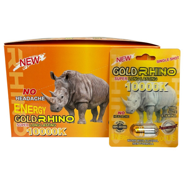 Image of GOLD RHINO SINGLE 10000K MALE ENHANCEMENT 24CT