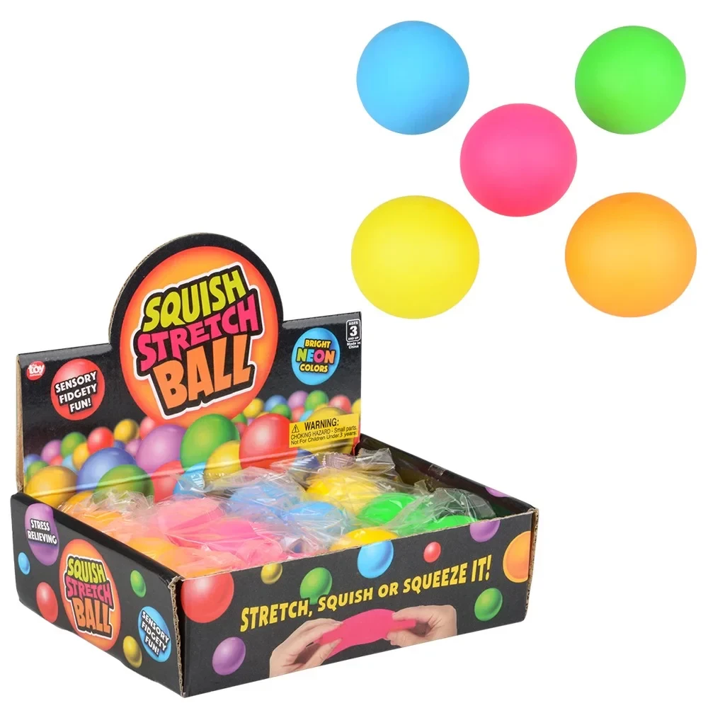 12 PIECE 25 ASSORTED COLORS SQUISH STRESS BALL