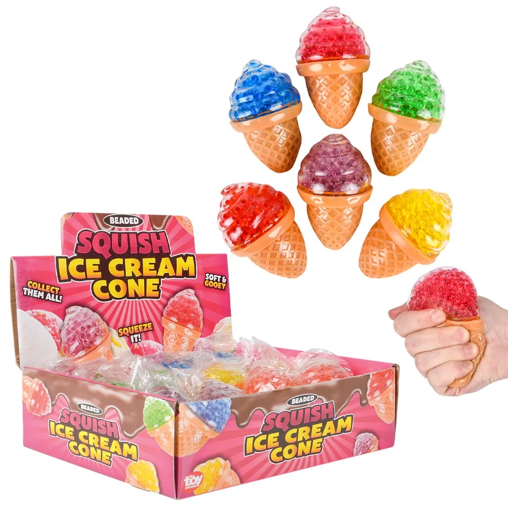 12 PIECE 35 SQUISHY BEAD ICE CREAM CONE