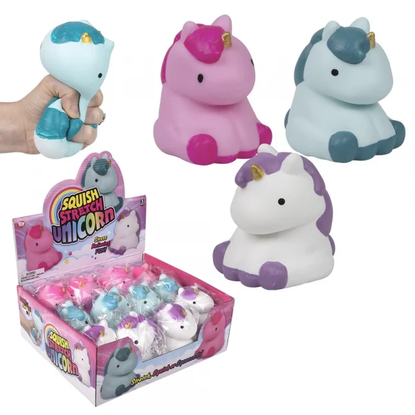 Image of 12 PIECE 4" SQUISH AND STRETCH UNICORN