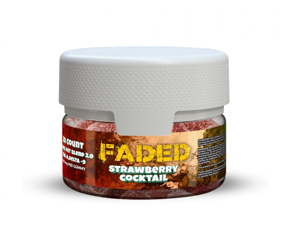 Image of Faded Knock-Out Blend 2.0 THC-P + D9 Gummies 20Ct Jar | 30000 MG Jar
