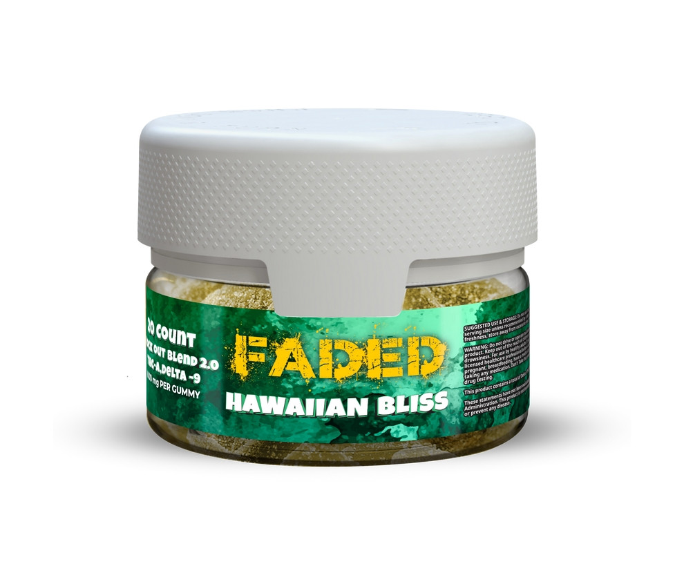 Faded Knock-Out Blend 20 THC-P  D9 Gummies 20Ct Jar  30000 MG Jar