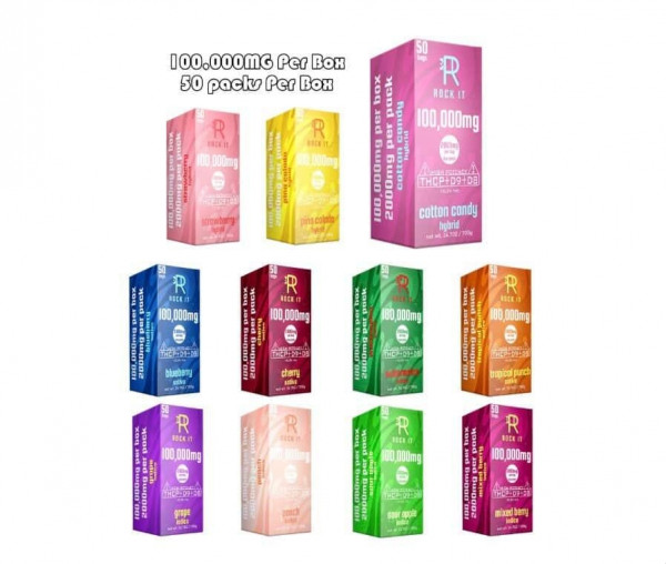 Image of ROCK-IT GUMMY 100,000MG THCP DELTA 8+9 BAG 2CT 50PACK