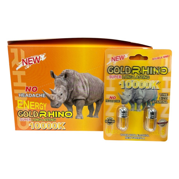 Image of GOLD RHINO DOUBLE 10000K MALE ENHANCEMENT 24CT