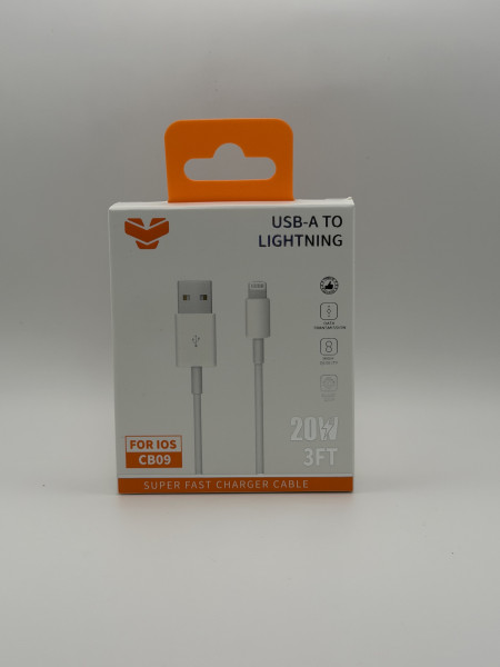 Image of USB-A TO LIGHTING CHARGER CABLE 3FT