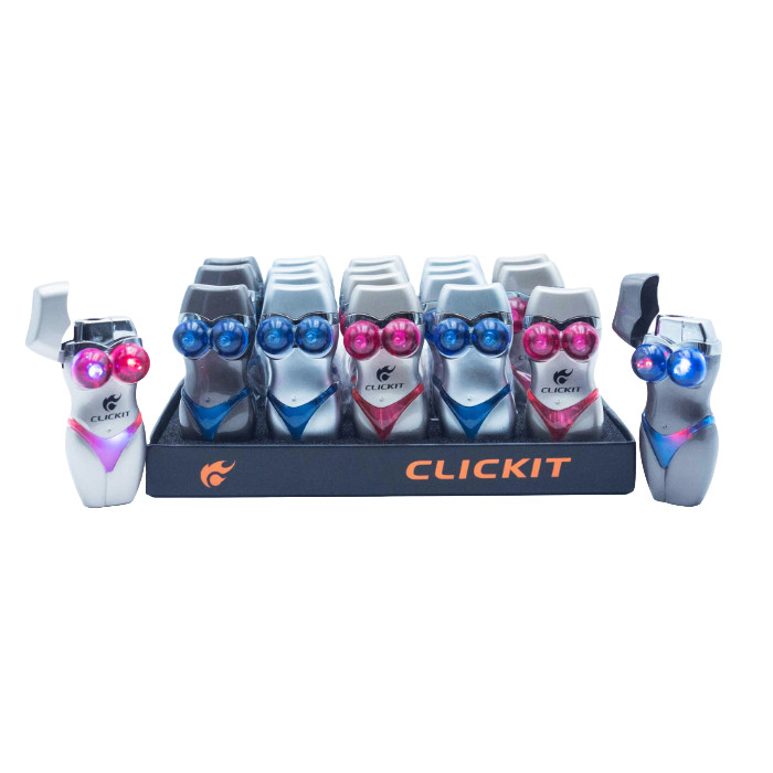 CLICKIT LIGHT UP BODY FIGURE LIGHTER 20CT