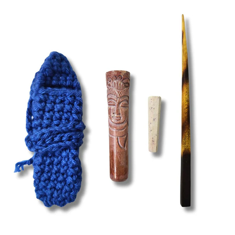 Marble Chillum with Cover Stone  Stick - 4 inch