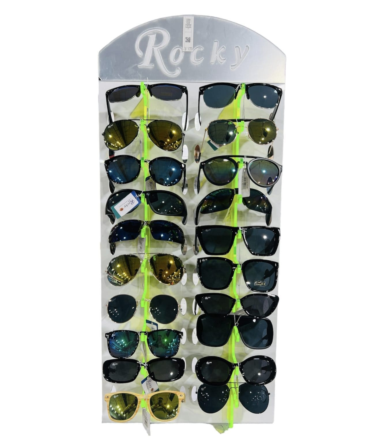 CELLTEKK COUNTER DISPLAY ROCKY SUNGLASSES 20CT 40 SUNGLASSES