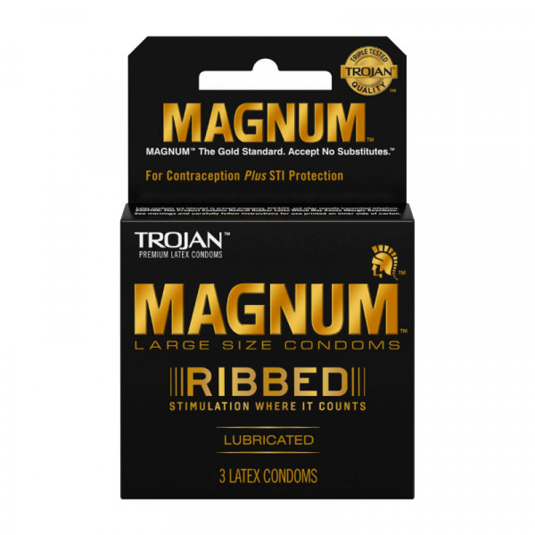 Image of TROJAN MAGNUM RIBBED 6CT