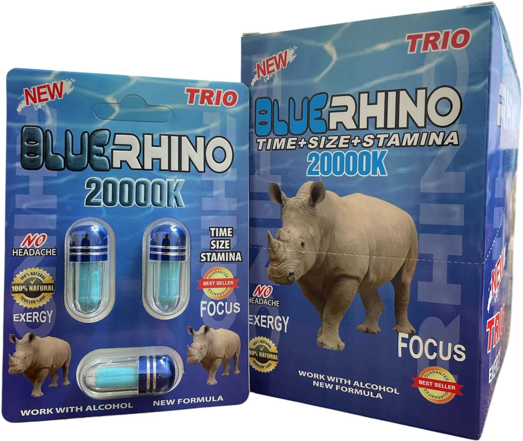 BLUE RHINO 200000K TRIO MALE ENHANCEMENT 10CT