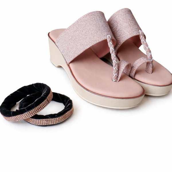 Pink Sparkle Wedges Combo