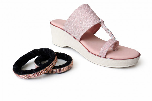Pink Sparkle Wedges Combo