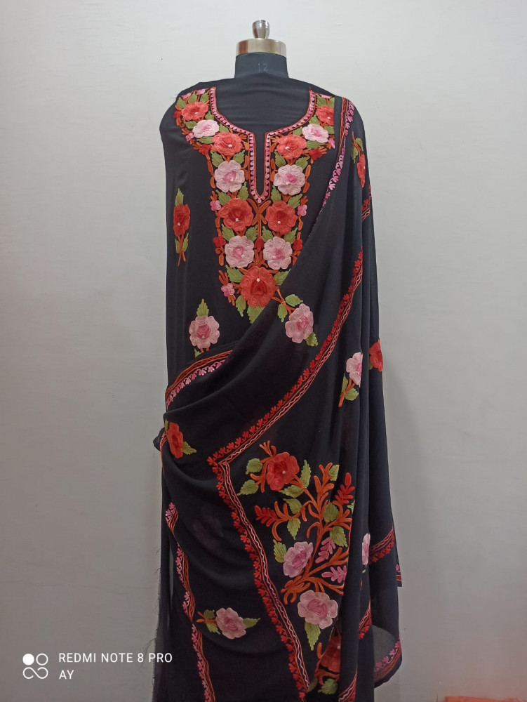 Kashmiri Georgette Embroidered 3-Piece Unstitched Suits Kashmiri Georgette Embroidered 3-Piece Unstitched Suits
