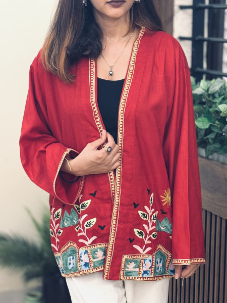 GULDAAN - Modern Kashmiri Shrug with Traditional Embroidery