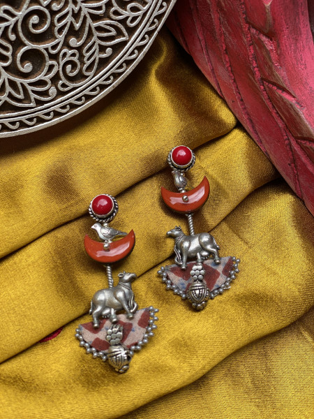 BRASS & FABRIC Handcrafted EARRINGS