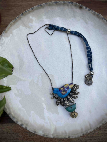 TERRACOTTA & BRASS Handcrafted Long necklace