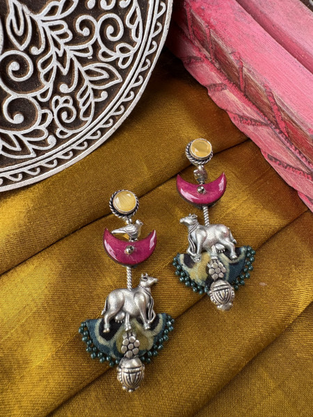 BRASS & FABRIC Handcrafted EARRINGS