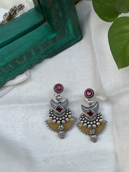 BRASS & FABRIC Handcrafted EARRINGS