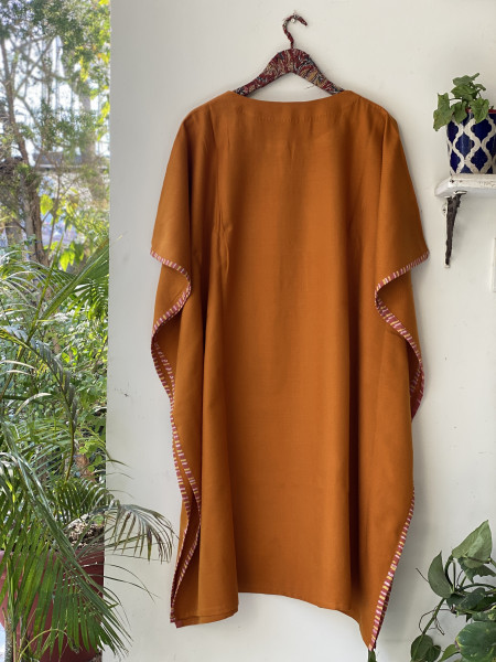 MUSTARD WOOLLEN EMBROIDERED KAFTAN