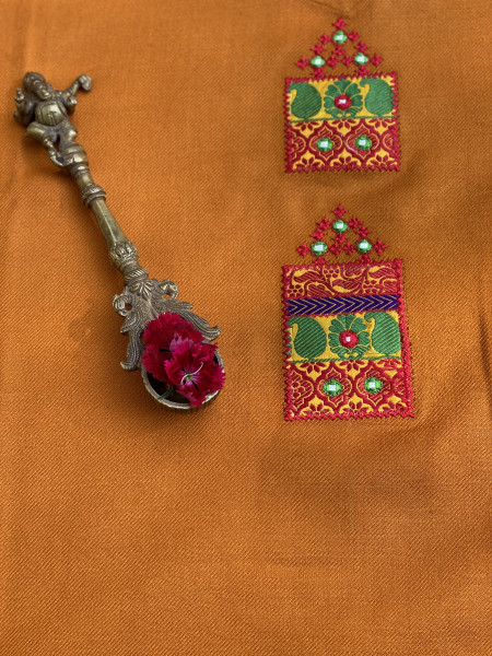 MUSTARD WOOLLEN EMBROIDERED KAFTAN