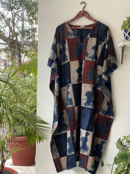 MULI COLOUR AJRAKH BLOCK PRINT COTTON KAFTAN