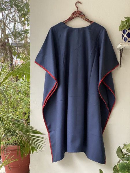 BLUISH-GREY WOOLLEN EMBROIDERED KAFTAN