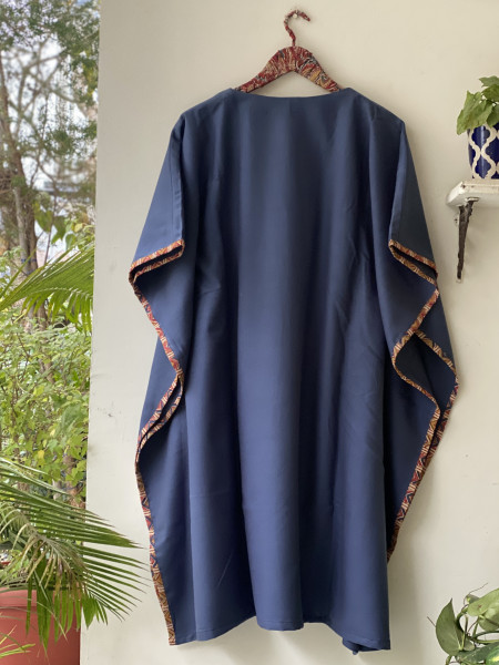 BLUISH-GREY WOOLLEN EMBROIDERED KAFTAN