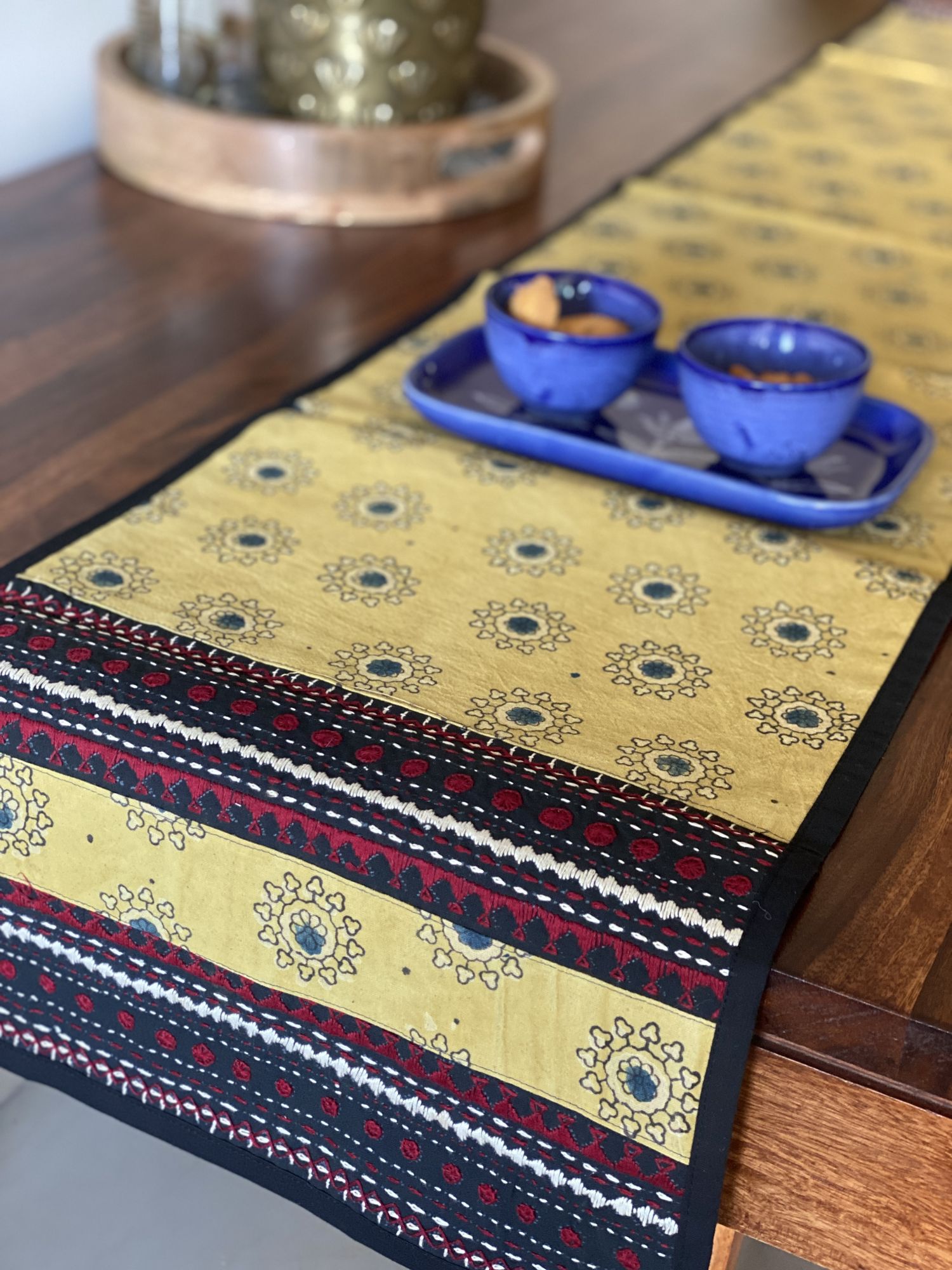 AJRAKH HAND EMBROIDERED TABLE RUNNER