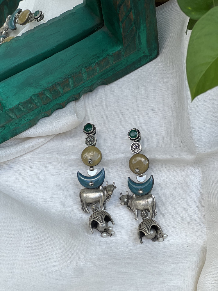Image of BRASS &amp; FABRIC Handcrafted EARRINGS