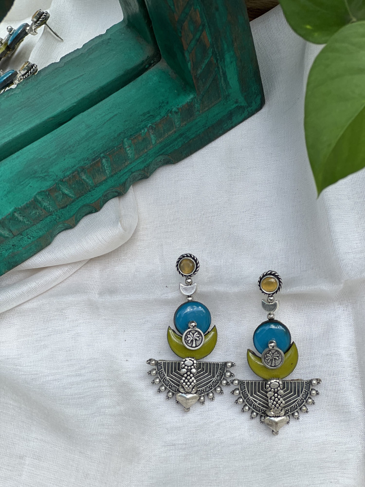 Image of BRASS &amp; FABRIC Handcrafted EARRINGS