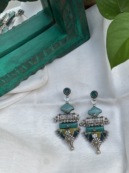 BRASS & FABRIC Handcrafted EARRINGS