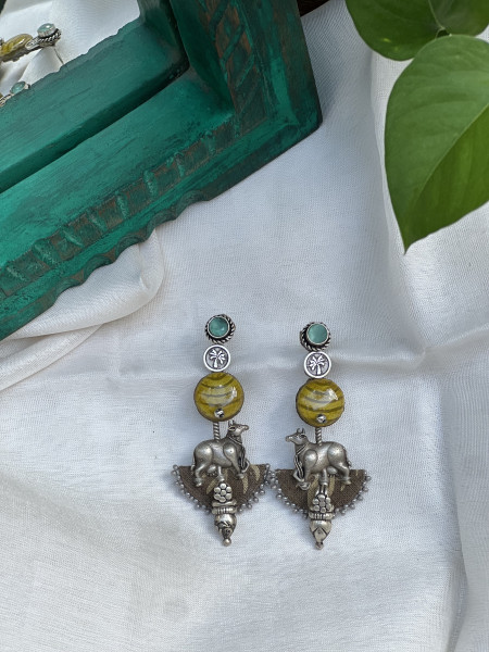 BRASS & FABRIC Handcrafted EARRINGS