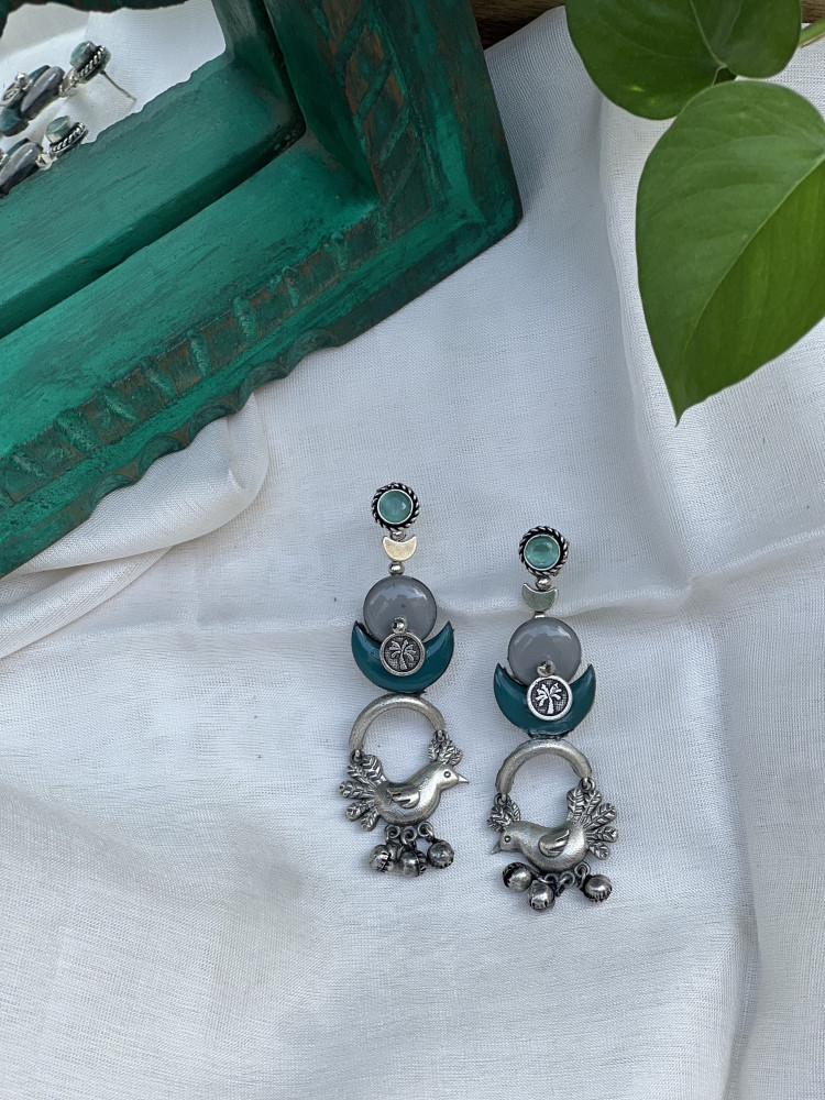Image of BRASS &amp; FABRIC Handcrafted EARRINGS