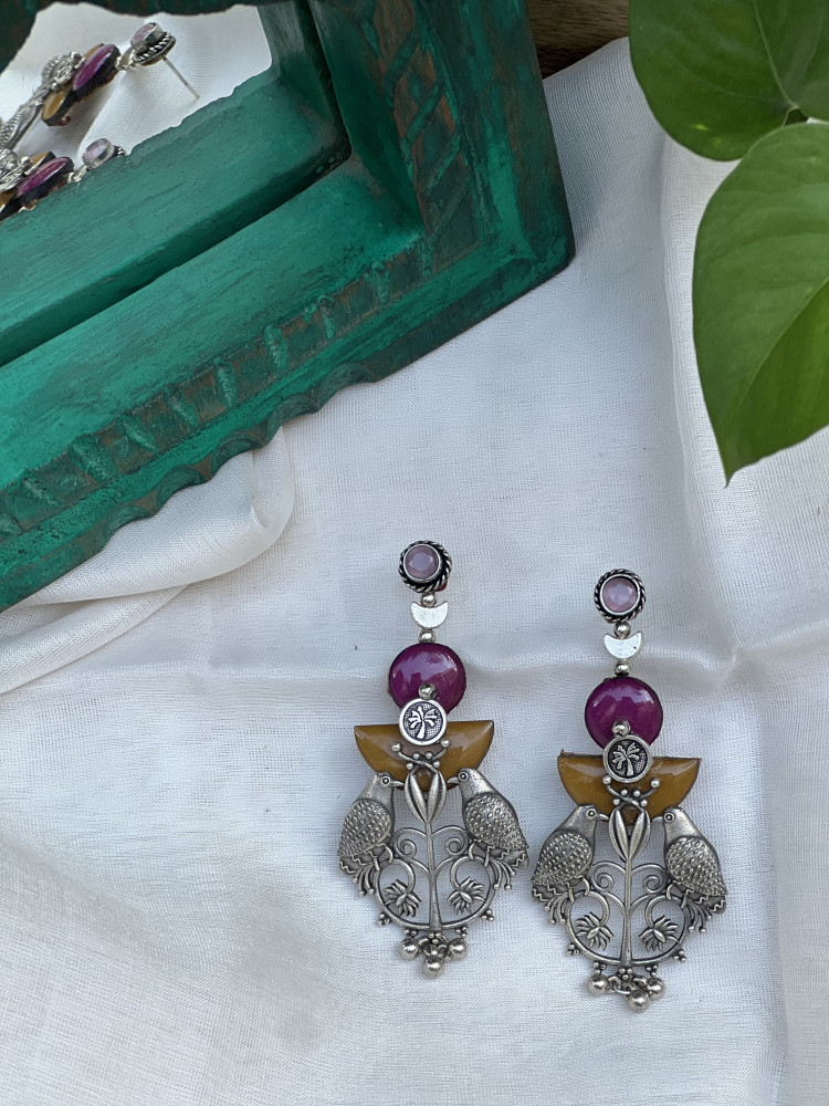 Image of BRASS &amp; FABRIC Handcrafted EARRINGS