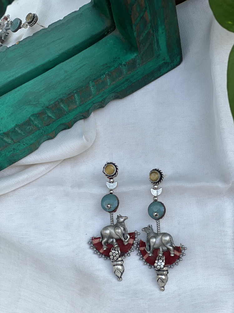 Image of BRASS &amp; FABRIC Handcrafted EARRINGS