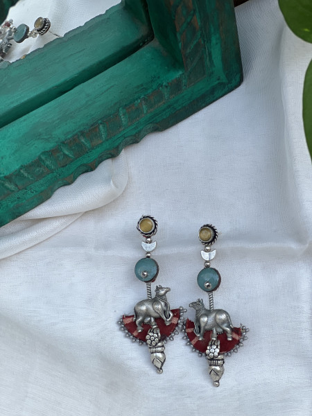 BRASS & FABRIC Handcrafted EARRINGS