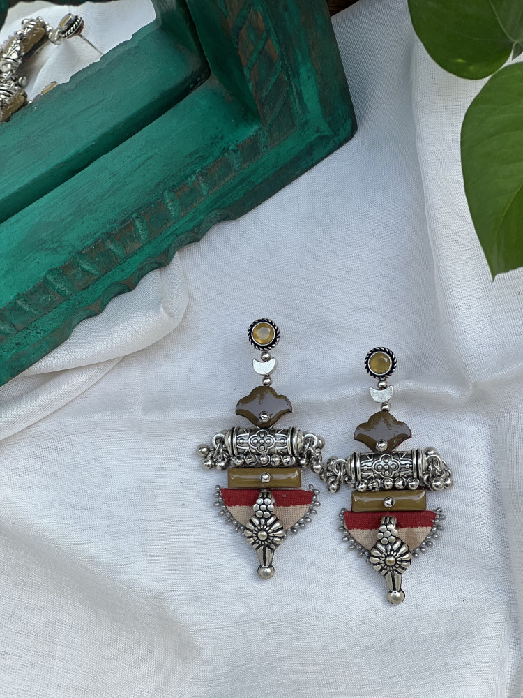 Image of BRASS &amp; FABRIC Handcrafted EARRINGS